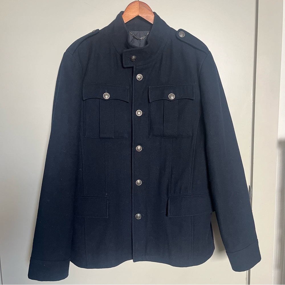 Zara Men’s Dark Navy Military Jacket Sz 44